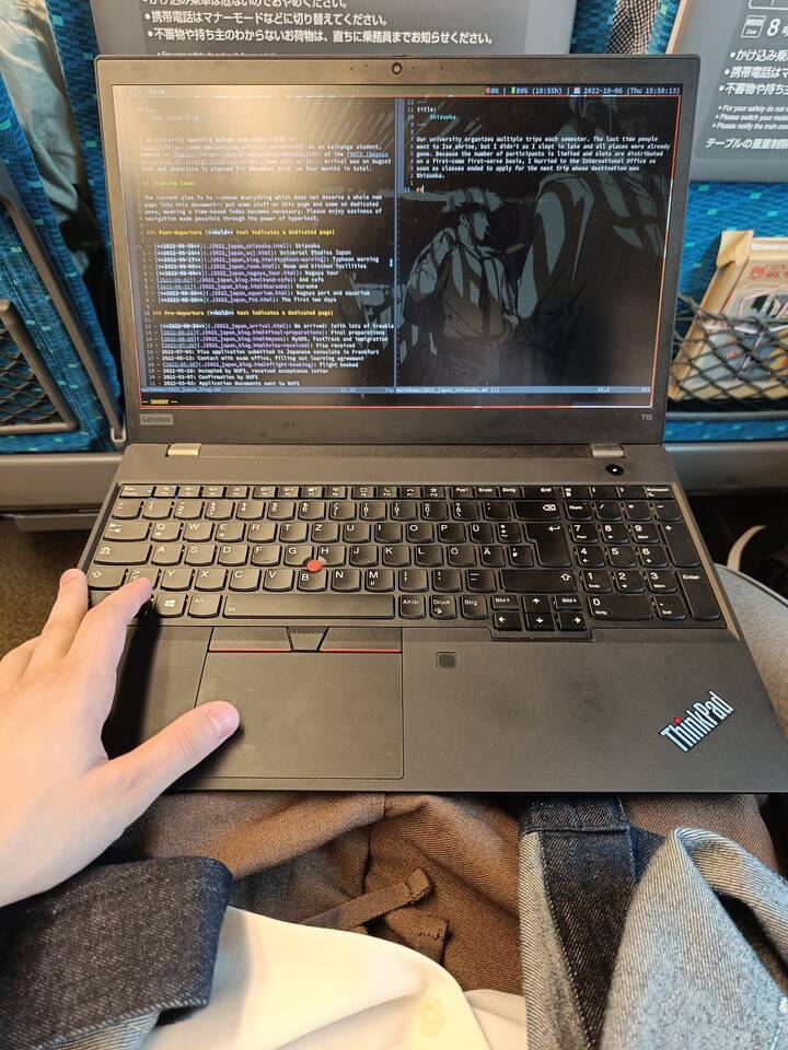 laptop on train